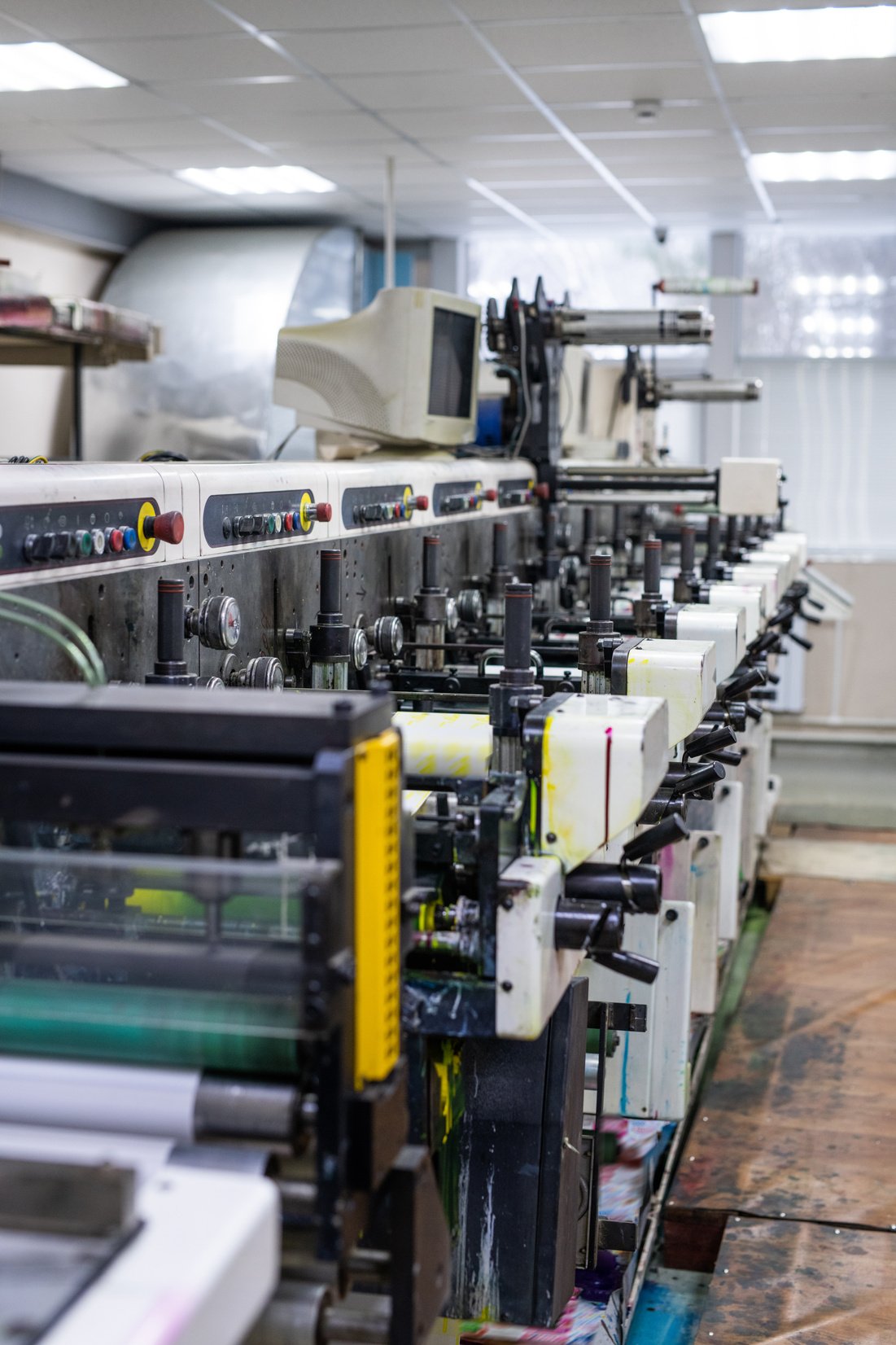 Printing Press Machine in a Factory